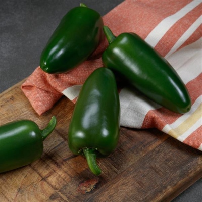 Perfectly green jalapeno peppers